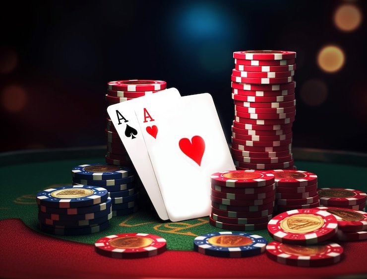 Studio live dealer carawd dengan meja baccarat
